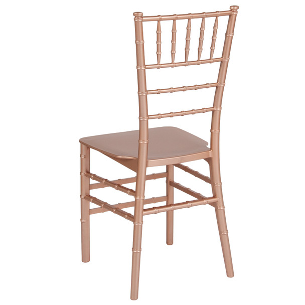 HERCULES Series Rose Gold Resin Stacking Chiavari Chair