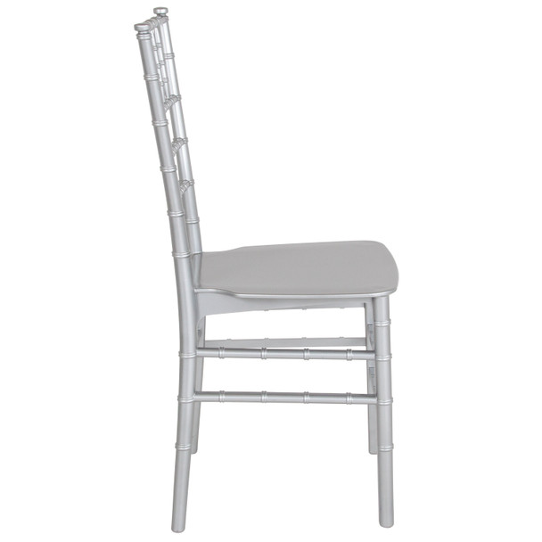 HERCULES Series Silver Resin Stacking Chiavari Chair