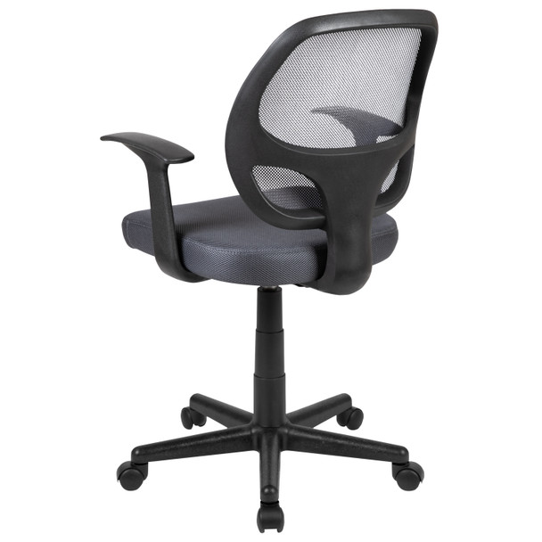 Flash Fundamentals Mid-Back Gray Mesh Swivel Ergonomic Task Office Chair with Arms, BIFMA Certified