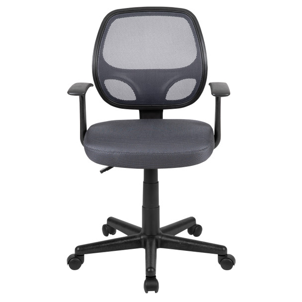 Flash Fundamentals Mid-Back Gray Mesh Swivel Ergonomic Task Office Chair with Arms, BIFMA Certified