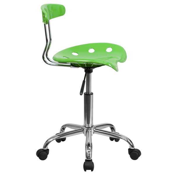 Elliott Vibrant Apple Green and Chrome Swivel Task Office Chair with Tractor Seat