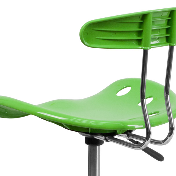 Elliott Vibrant Apple Green and Chrome Swivel Task Office Chair with Tractor Seat