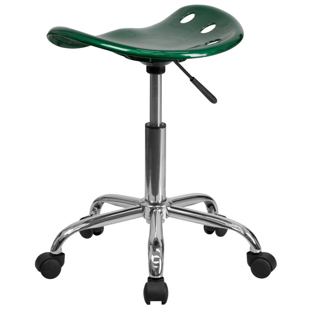 Taylor Vibrant Green Tractor Seat and Chrome Stool