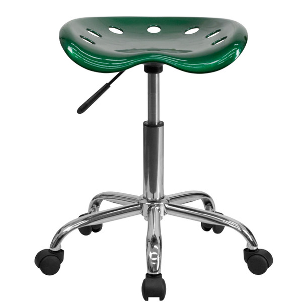 Taylor Vibrant Green Tractor Seat and Chrome Stool