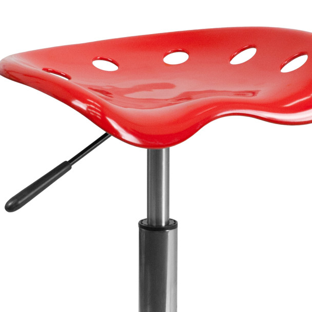 Taylor Vibrant Red Tractor Seat and Chrome Stool