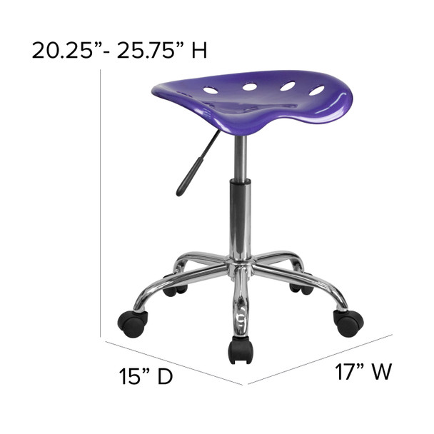 Taylor Vibrant Violet Tractor Seat and Chrome Stool