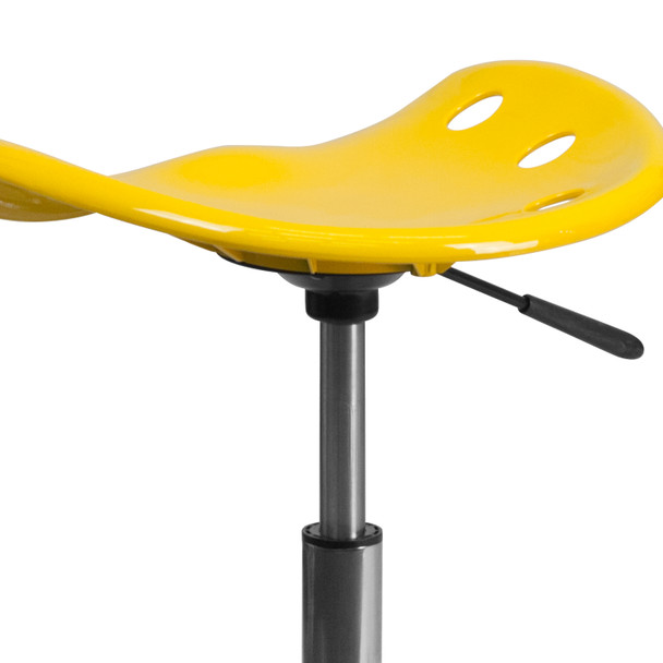 Taylor Vibrant Yellow Tractor Seat and Chrome Stool