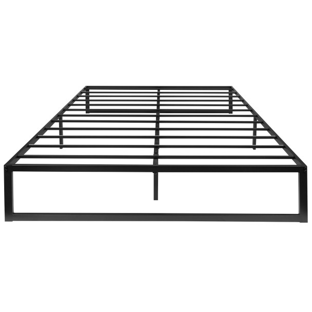 Bentley Universal 14 Inch Metal Platform Bed Frame - No Box Spring Needed w/ Steel Slat Support and Quick Lock Functionality - Queen