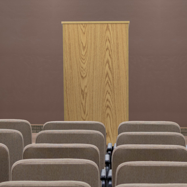 Mysta Stand-Up Wood Lectern in Oak