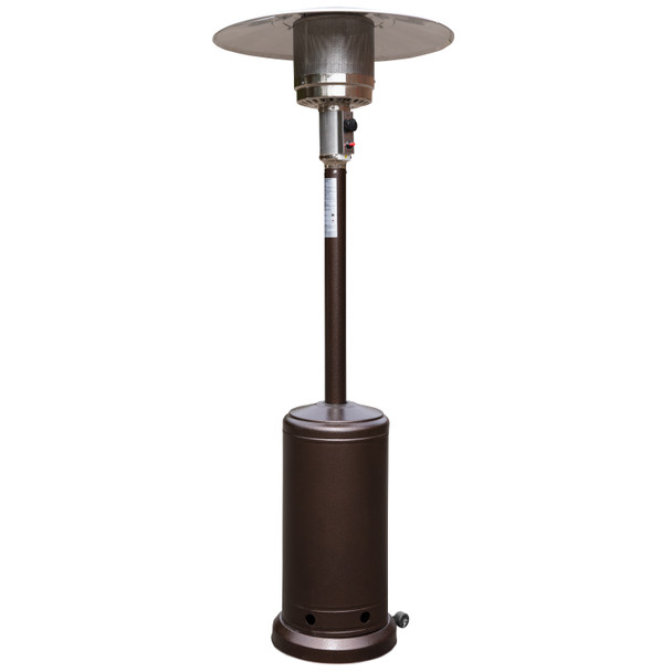 Sol Patio Outdoor Heating-Bronze Stainless Steel 40,000 BTU Propane Heater with Wheels-Commercial & Residential Use-7.5 Feet Tall