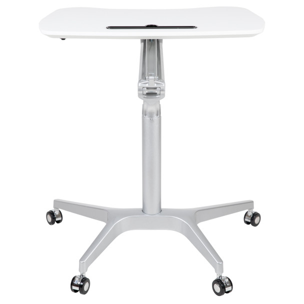 Gia Mobile Sit-Down, Stand-Up White Computer Ergonomic Desk with 28.25"W Top (Adjustable Range 29" - 41")