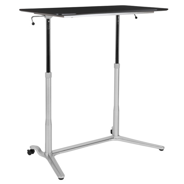 Merritt Sit-Down, Stand-Up Black Computer Ergonomic Desk with 37.375"W Top (Adjustable Range 29" - 40.75")