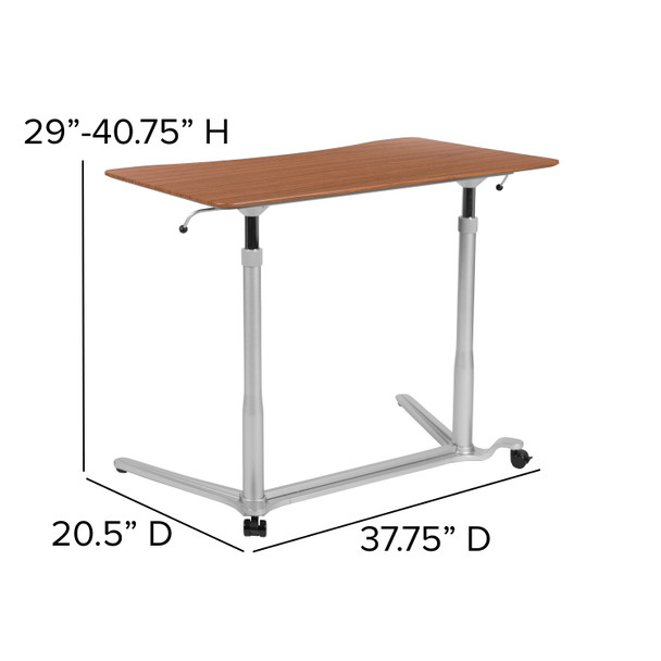 Merritt Sit-Down, Stand-Up Cherry Computer Ergonomic Desk with 37.375"W Top (Adjustable Range 29" - 40.75")