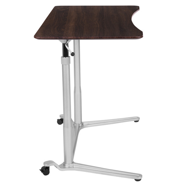 Merritt Sit-Down, Stand-Up Dark Wood Grain Computer Ergonomic Desk with 37.375"W Top (Adjustable Range 29" - 40.75")