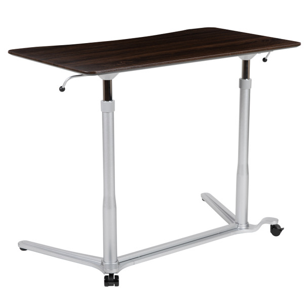 Merritt Sit-Down, Stand-Up Dark Wood Grain Computer Ergonomic Desk with 37.375"W Top (Adjustable Range 29" - 40.75")