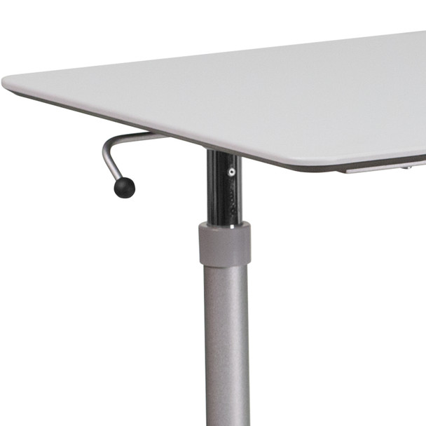 Merritt Sit-Down, Stand-Up Light Gray Computer Ergonomic Desk with 37.375''W Top (Adjustable Range 29'' - 40.75'')