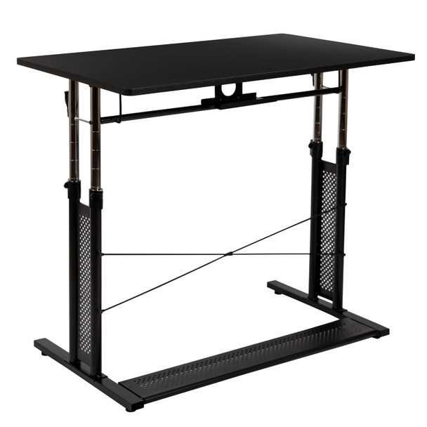 Fairway Height Adjustable (27.25-35.75"H) Sit to Stand Home Office Desk - Black