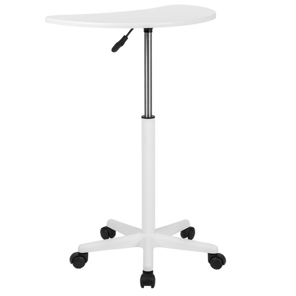 Eve White Sit to Stand Mobile Laptop Computer Desk