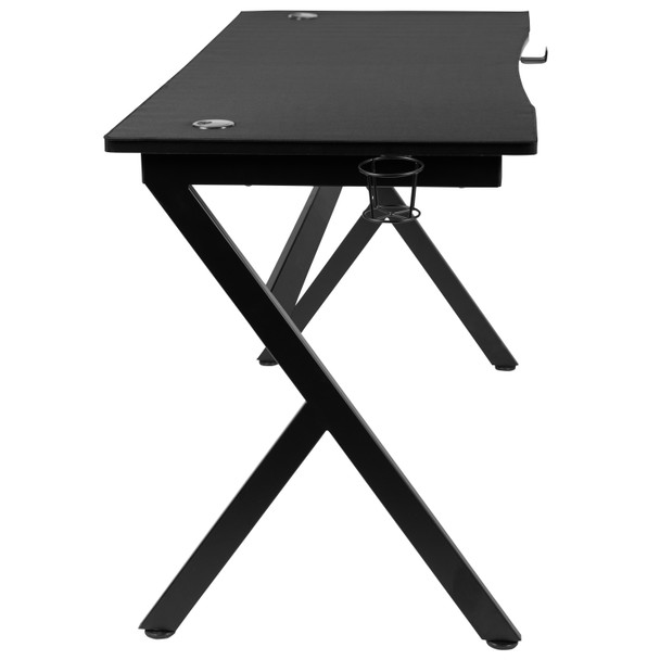 Duncan 55" x 24" Extra Large Gaming Desk with Headphone Hook and Cup Holder - Free Mouse Pad