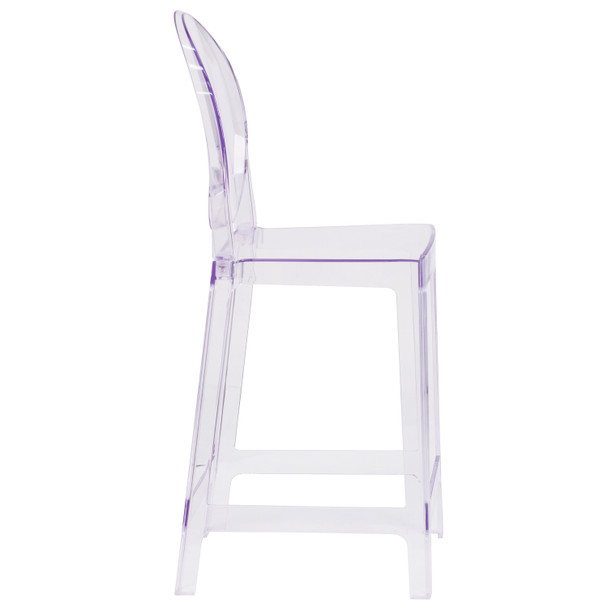 Revna Ghost Counter Stool with Oval Back in Revna Transparent Crystal