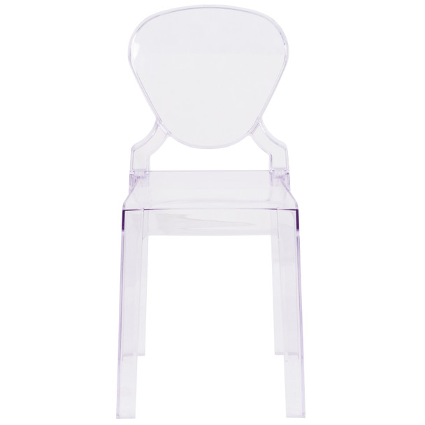 Theo Ghost Chair with Tear Back in Transparent Crystal