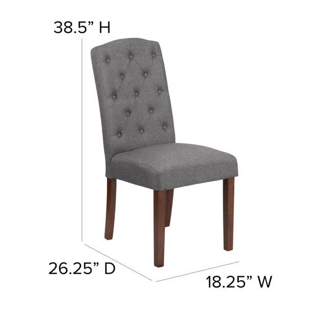 HERCULES Grove Park Series Gray Fabric Tufted Parsons Chair