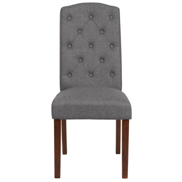 HERCULES Grove Park Series Gray Fabric Tufted Parsons Chair