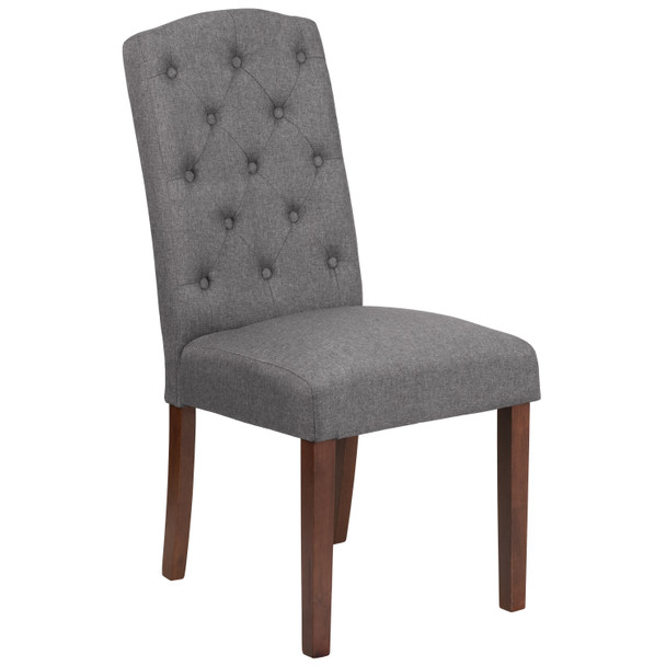 HERCULES Grove Park Series Gray Fabric Tufted Parsons Chair