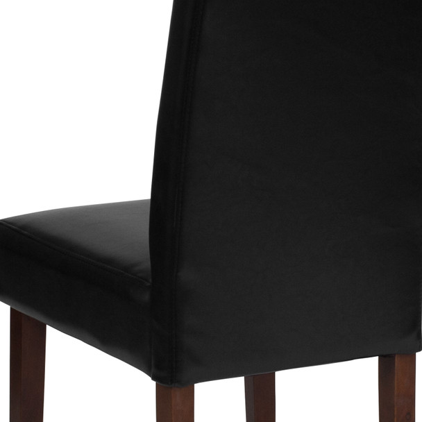 Greenwich Series Black LeatherSoft Upholstered Panel Back Mid-Century Parsons Dining Chair