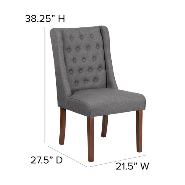 HERCULES Preston Series Gray Fabric Tufted Parsons Chair