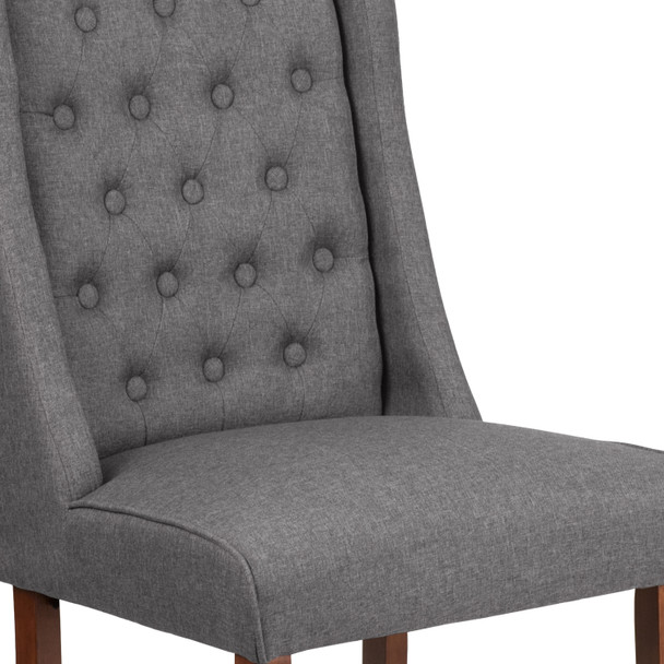 HERCULES Preston Series Gray Fabric Tufted Parsons Chair