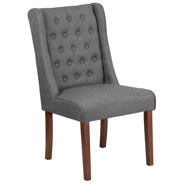 HERCULES Preston Series Gray Fabric Tufted Parsons Chair