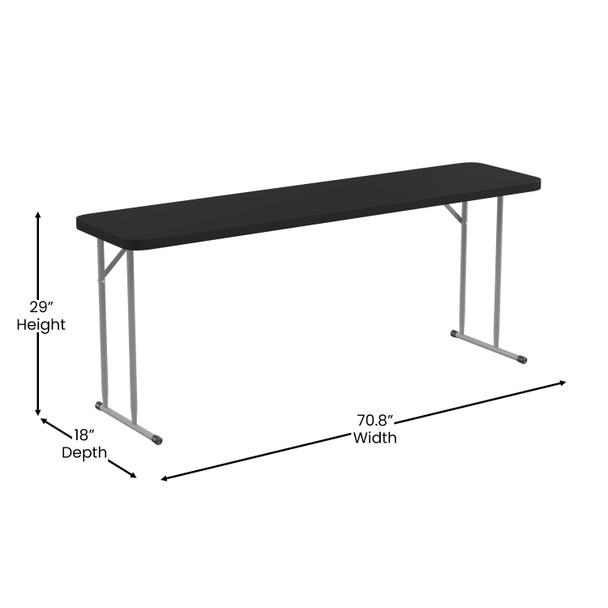 Kathryn 6-Foot Black Plastic Folding Training Table