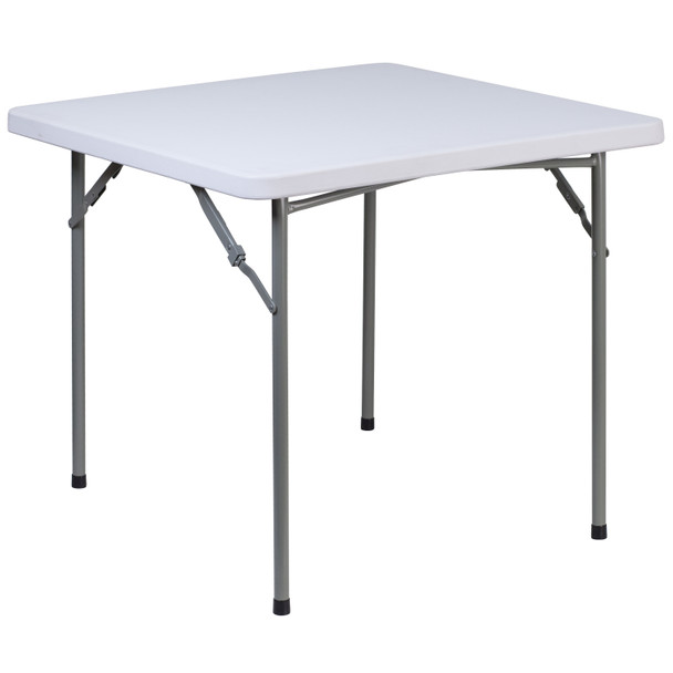 Kathryn 2.81-Foot Square Granite White Plastic Folding Table