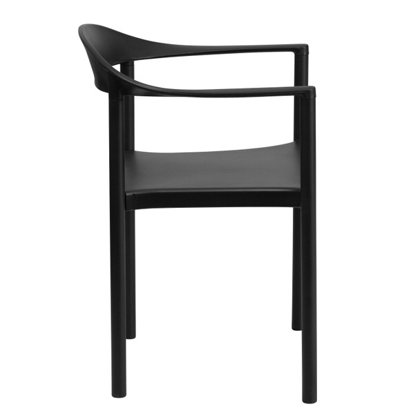 HERCULES Series 1000 lb. Capacity Black Plastic Cafe Stack Chair