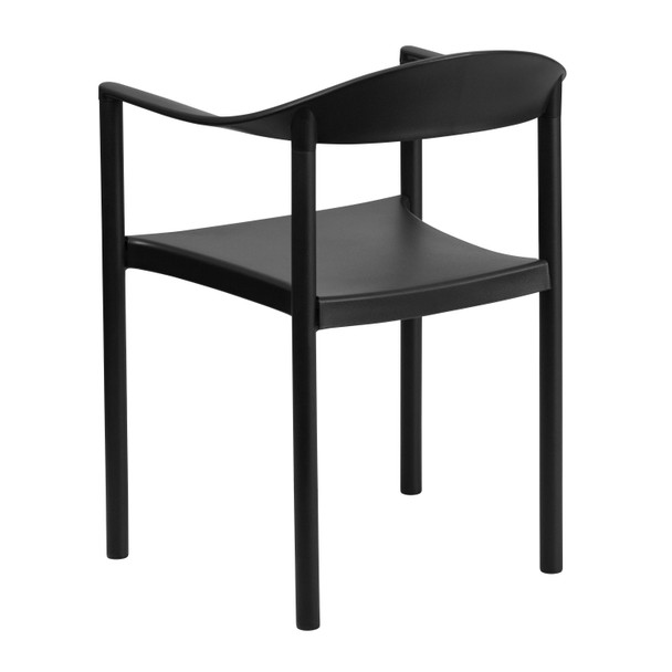 HERCULES Series 1000 lb. Capacity Black Plastic Cafe Stack Chair