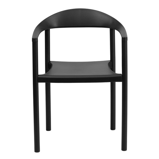 HERCULES Series 1000 lb. Capacity Black Plastic Cafe Stack Chair