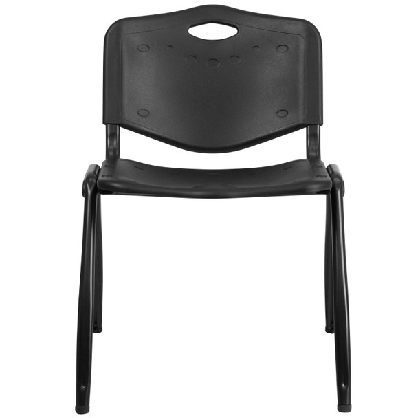 HERCULES Series 880 lb. Capacity Black Plastic Stack Chair