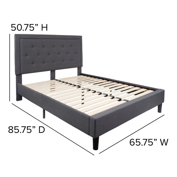 Queen Platform Bed | Queen Size Platform Bed Frame with Headboard