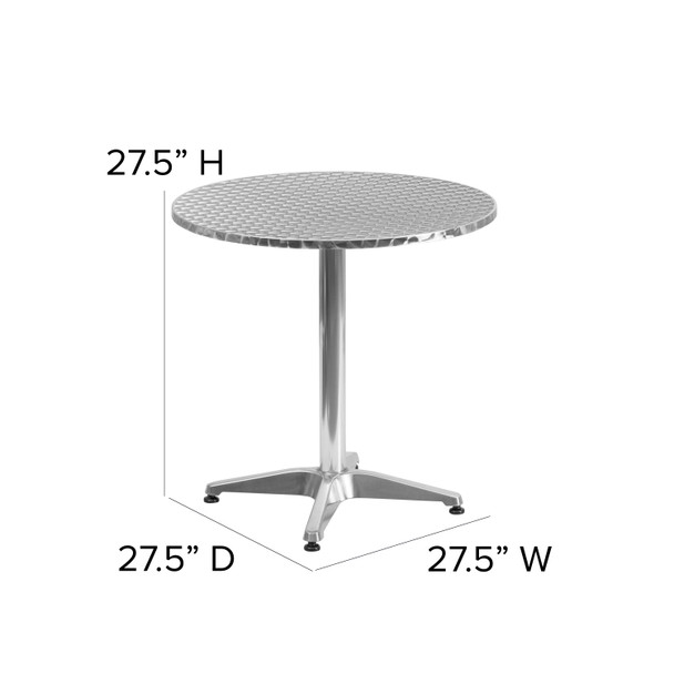 Mellie 27.5'' Round Aluminum Indoor-Outdoor Table with Base