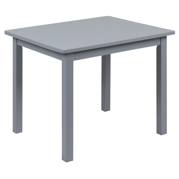 Kyndl Kids Solid Hardwood Table and Chair Set for Playroom, Bedroom, Kitchen - 3 Piece Set - Gray