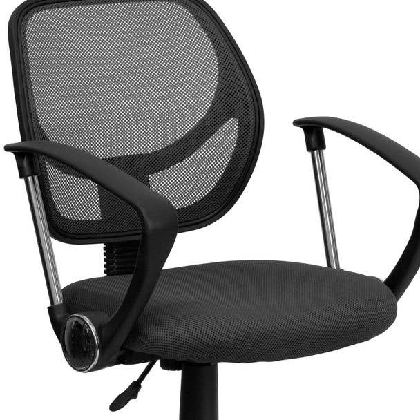 Neri Low Back Gray Mesh Swivel Task Office Chair with Arms