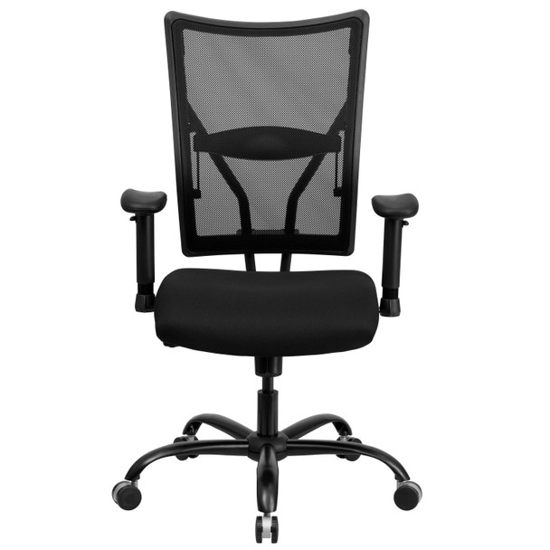 HERCULES Series Big & Tall 400 lb. Rated Black Mesh Executive Swivel Ergonomic Office Chair with Adjustable Arms