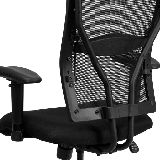 HERCULES Series Big & Tall 400 lb. Rated Black Mesh Executive Swivel Ergonomic Office Chair with Adjustable Arms