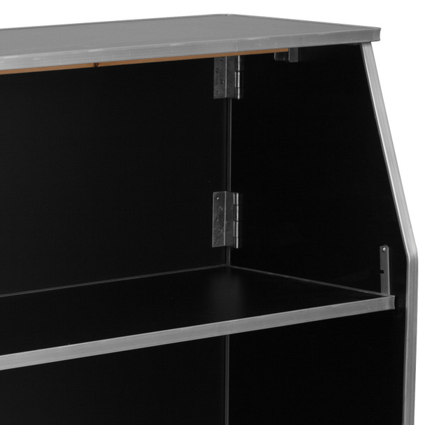 Amara 4' Black Laminate Foldable Bar - Portable Event Bar