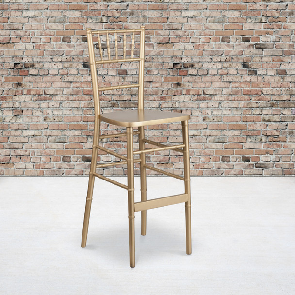 HERCULES Series Gold Wood Chiavari Barstool