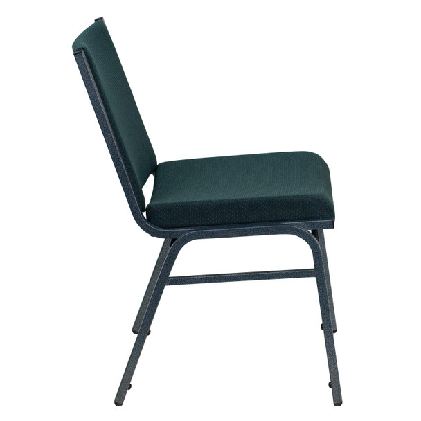 HERCULES Series Heavy Duty Green Patterned Fabric Stack Chair