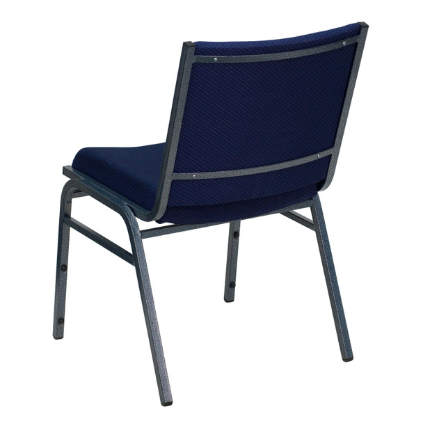 HERCULES Series Heavy Duty Navy Blue Dot Fabric Stack Chair