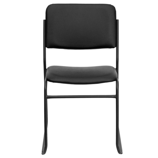 HERCULES Series 500 lb. Capacity High Density Black Vinyl Stacking Chair with Sled Base