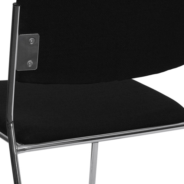 HERCULES Series 500 lb. Capacity Black Fabric High Density Stacking Chair with Chrome Sled Base